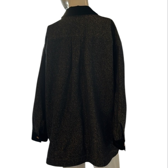 Escada By Margaretha Ley Black Silk & Velvet Trim Jacket Size 34 - Picture 9 of 12